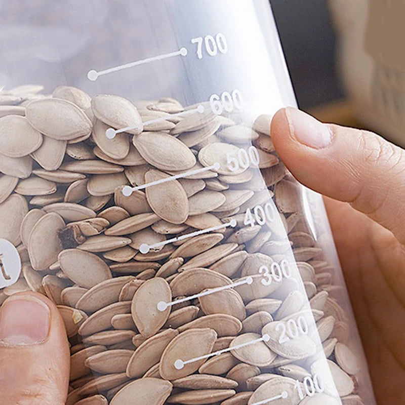 Set de Recipientes Herméticos Transparentes – Organizador de Cocina para Granos y Alimentos