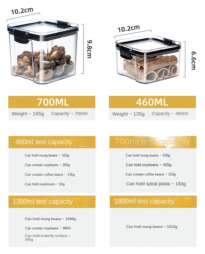 Set de Frascos Herméticos para Cocina – Organizadores de Granos y Condimentos