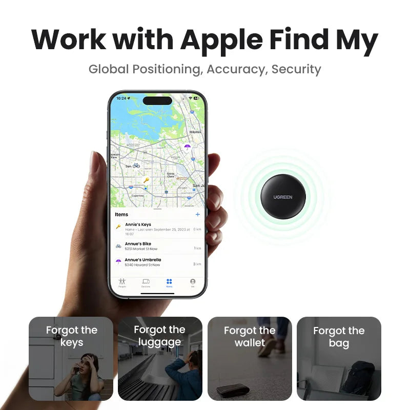 UGREEN SmartTag Bluetooth Rastreador GPS| Compatible con Apple Find My