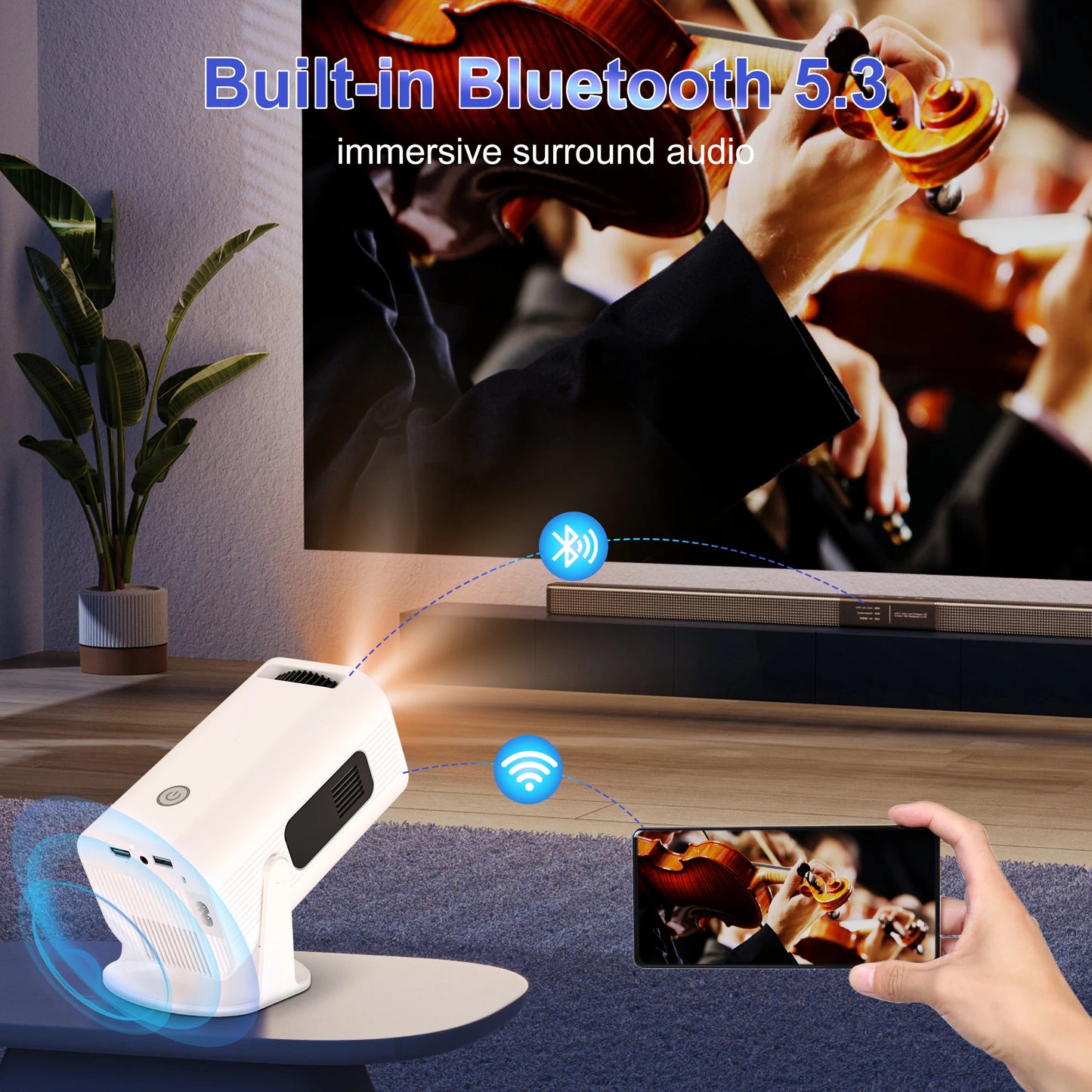 Mini Proyector Inteligente Salange P330W | 4K/8K