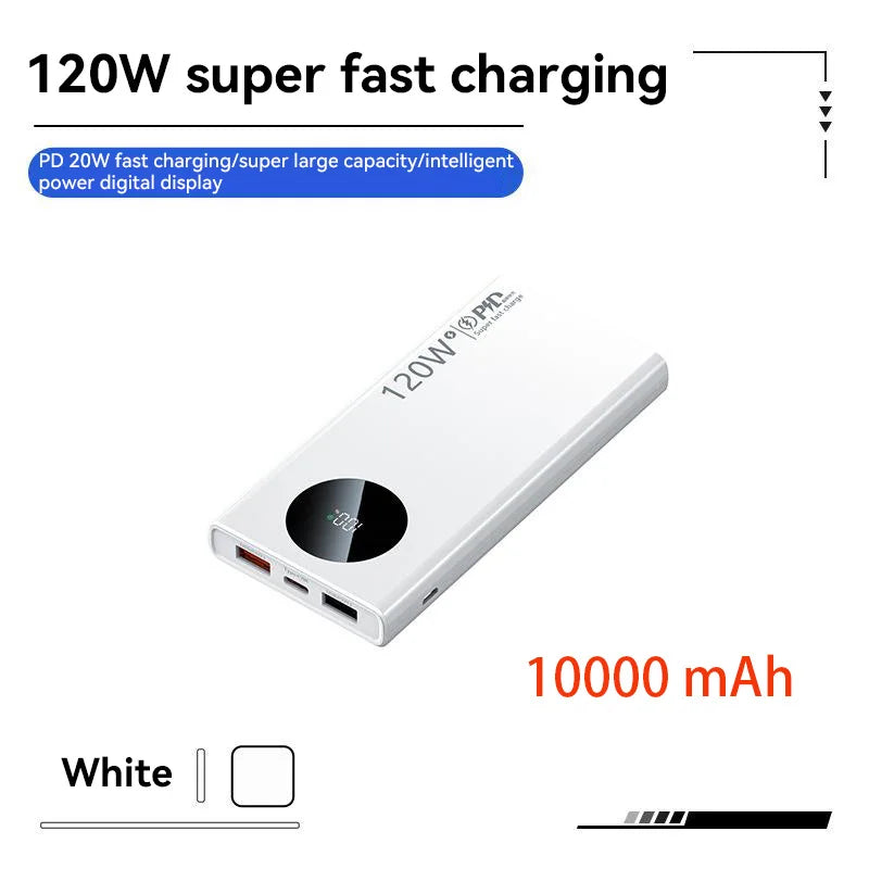 Power Bank 500,000mAh 120W – Carga Rápida para Todo Tipo de Dispositivos